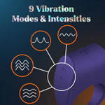 Cock Ring With 9 Vibrating Intensities, Sex Toys For Men, Penis Ring Vibrator For Better Erections, Silicone Sex Toy, Clitoral Stimulator For Her, Intimate Couples Toys