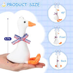 16 Pcs Goose Stuffed Animal With Plaid Bow 5.91 Inches Plush Swan Soft Toy Keychains White Yellow Plush Toy For One Silly Goose Baby Shower Party Favors Birthday Home Decorations, 4 Styles