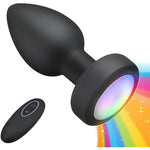 Silicone Vibrating Anal Plug With Luminous Base, Wireless Remote Control Rechargeable Butt Plug Anal Massager G-Spot Anus Stimulation For Man And Woman Pleasure Bed Games