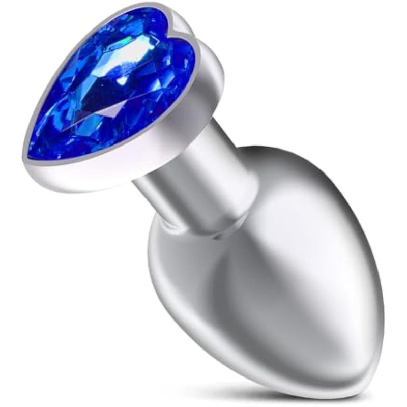 Jeweled Anal Plug, Fantasy Butt Plug Unisex Anal Stimulation Toy, G-Spot Adult Sex Toy For Women, Men And Couples (Blue S)