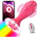 Vibrating Butt Plug Anal Sex Toys, Unique Crystal Rose Light Up Anal Plug Toy With Remote And App Control, Silicone Big Butt Plugs Vibrator For Men Women Vibrting Prostate Massager