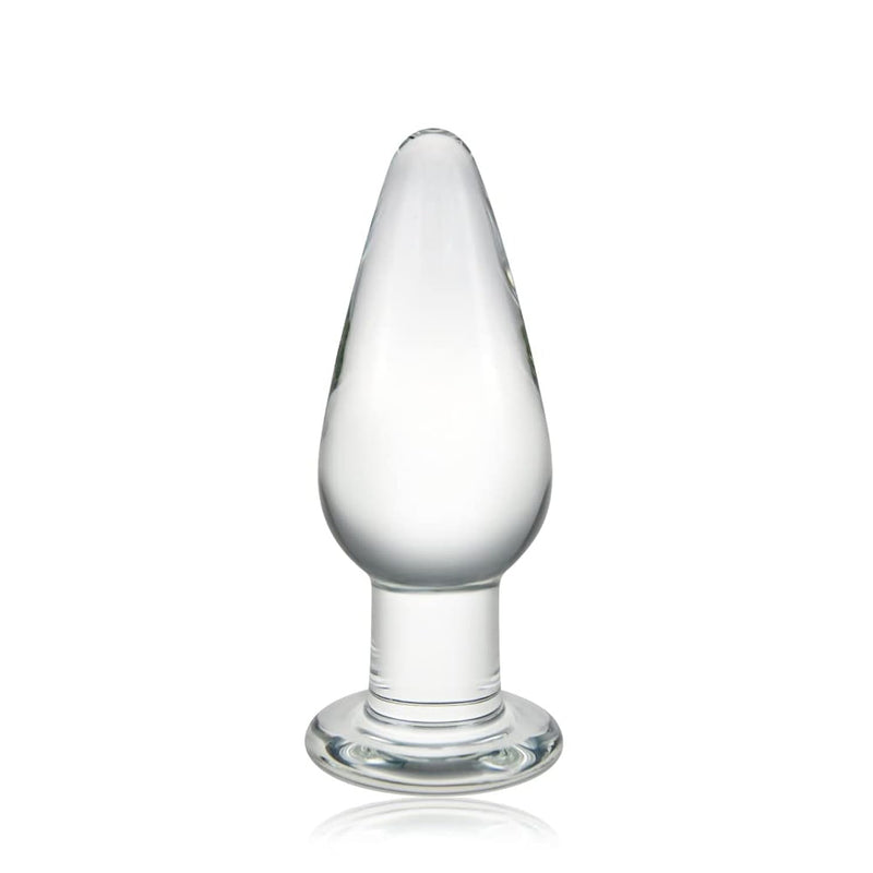 Anal Butt Plug Glass Anal Trainer Toy With Long Neck Crystal Pleasure Wand With Tapered Head Unisex Bum Plug For Men Women (S)