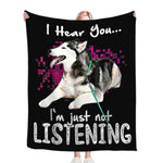Husky Throw Blanket Dog Gifts For Girls Boys Women Men Kids Adults Soft Flannel Fleece Blanket For Couch Sofa ?Bed Home Decor 40"X50"