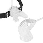 Sm Gag Piss Funnel Silicone Plug Penis Sleeve, Open Gagged With Urinary Catheter & Penis Dilator Urethra Sex Set Slave Extreme Sm Erotic Sex Toys For Female Male Couple (Clear Gag+Clear Catheter?