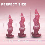 Octopus Tentacle Silicone Butt Plug, Ergonomic Design, Body-Safe Material, Tapered Tip, Anchor-Shaped Base, Comfortable For Beginners & Advanced Users, 3 Sizes, Red (S)