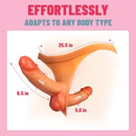 Double Dildo Harness Strap On Panties, Elastic Silicone Wearable Double Ended Dildo Panties, Realistic Strapless Pegging Toy With Big Thick Dual Heads For Women Couples Lesbian Transgender Play
