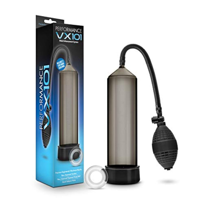 Performance Vx101 - Male Enhancement Pump - Beginner Penis Pump For Enlargement - Synthetic Rubber Ball Pump For More Suction - Soft Sleeve - Makes You Bigger For Men - Black