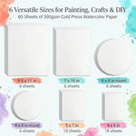 Bulk Watercolor Paper Set - 60 Sheets