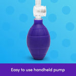 Supreme Sensation Pussy Pump - 4 Inch Clear Chamber For All Over Suction - 2 Quick Release Valves - Easy To Use Hand Held Bulb Suction Pump - Purple