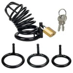 Male Cock Cage Chastity Device - Chastity Device Locked Cage Sex Toy For Men With 3 Different Sizes Rings Adult Sex Toy For Male Penis Exercise 2 Keys Included