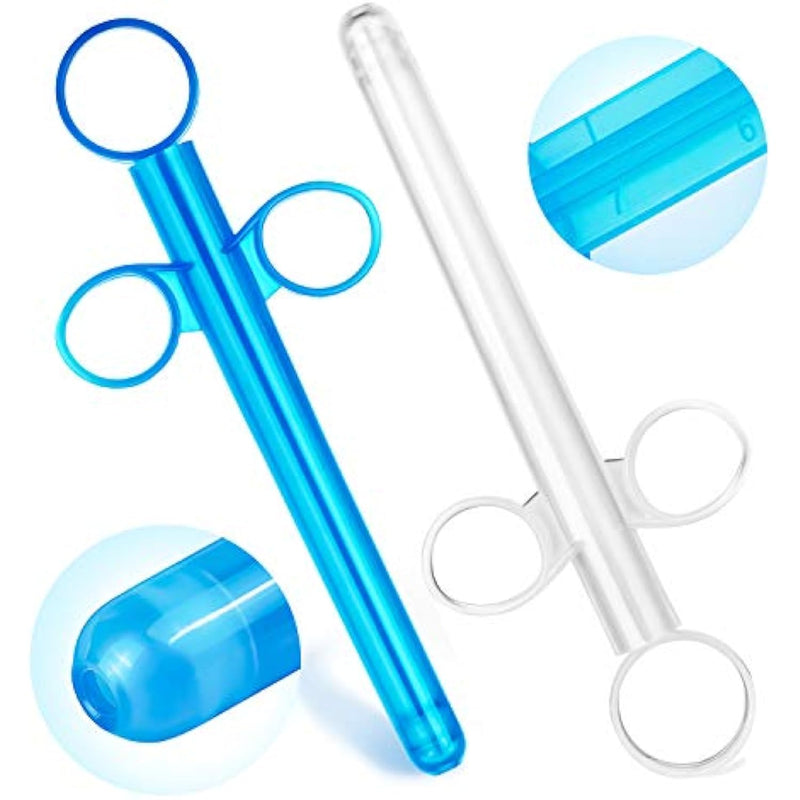 Lube Applicator Syringe With Precise Scales, 6.5” Personal Lubricant Shooter With Air-Proof Silicone Cap, Reusable Durable Applied For Men, Women & Couples