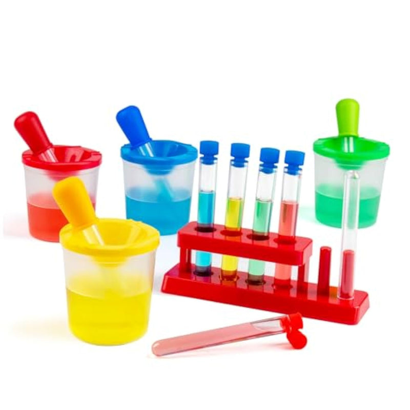 Color Science Test Tubes, Droppers For Kids, Plastic Test Tubes With Caps, Lab Tubes Science Experiments For Kids Age 4 5 6 7 8, Science Supplies Test Tube Holder For Little Scientist
