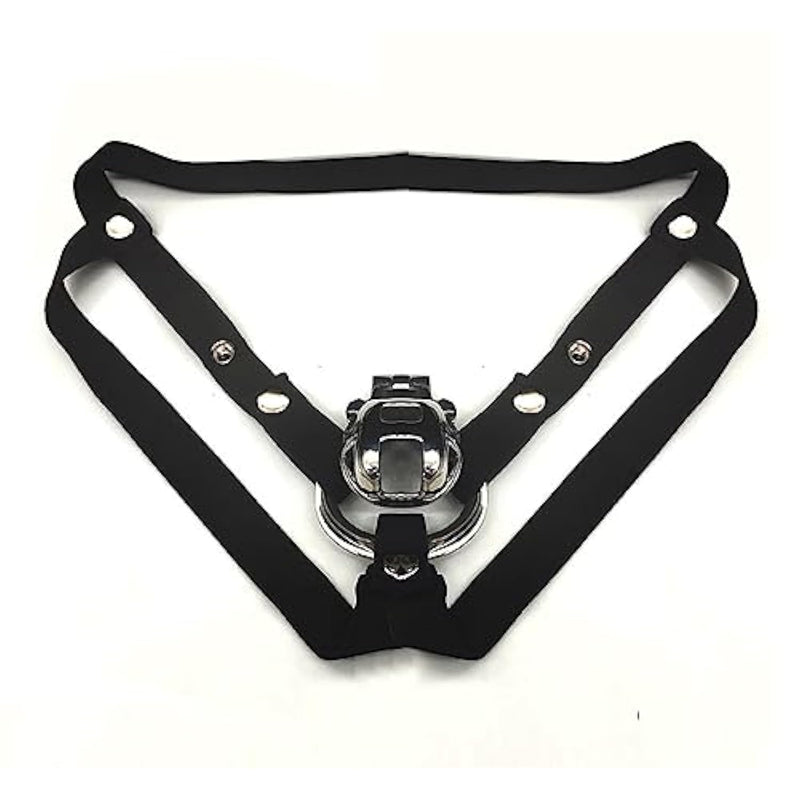 Chastity Belt Anti-Fall Chastity Cage Auxiliary Male Chastity Device Accessory Cock Cage Elastic Band Adjustable Rope Belts Penis Adult Bondage Sex Toys For Mens (Three-Way Belt)