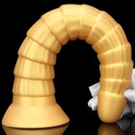 10.23 Inch Gold Color Anal Plug G Spot Dildo With Suction Cup Base, Reusable Prostate Massager With Textures Adult Sex Toy For Men Women