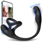 Prostate Massager Vibrating Cock Ring, Sex Toys For Men Anal Vibrator With 10 Intense Vibrating & Rotating Male Sex Toy, Male Vibrators Butt Plug For Men Pleasure Sex Toys With App