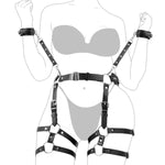 Bdsm Bondage Hip Waist Harness Sex Restraints Set, Leather Hip Sexy Thigh Harness For Women Sex, Adjustable Sex Toys With Leg Straps Handcuffs For Couple
