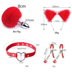 Restraint Set Sex Toy Anal Plug With Bunny Tail Plush Cat Ears Collar Nipple Clamps Sm Butt Plug Anal Toys Cosplay Sex Toy Kit For Women Men Set Of 4 Pcs