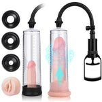 Manual Penis Enlarger Device for Men with Lifelike Vagina Sleeve and Suction Sleeves in Three Sizes