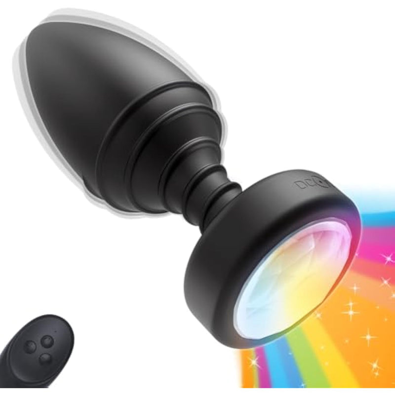 Vibrating Butt Plug Silicone Anal Plug With Luminous Base - 10 Modes Vibrating Anal Vibrators Remote Control Light Up Anal Plug For Prostate Massage,Clitoral Stimulation For Men Women,Couples