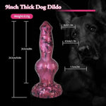 Knotted Dog Dildo With Suction Cup, 9.6Inch Long Thick Silicone Anal Dildos Plug Suction Cup Adult Sex Toys For Advancers Women Lesbian And Men(Exotic)