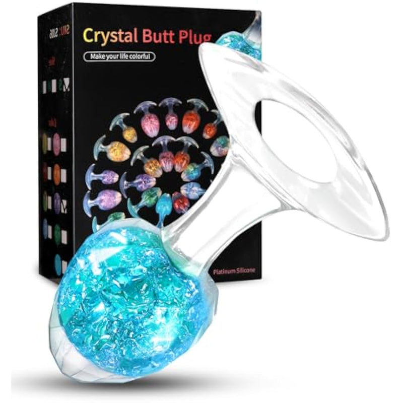Liquid Silicone Anal Plug With Luxury Jeweled Crystal Beads For G-Spot & Prostate Stimulation, Soft And Safe, Ideal For Men, Women, And Couples