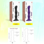 Dildo Geisha Ball - Ultra-Soft Liquid Silicone Dildo With Flexible Design & Responsive Internal Balls - Suction Cup Dildo Ideal For Vaginal & Anal Pleasure (Black - Medium)