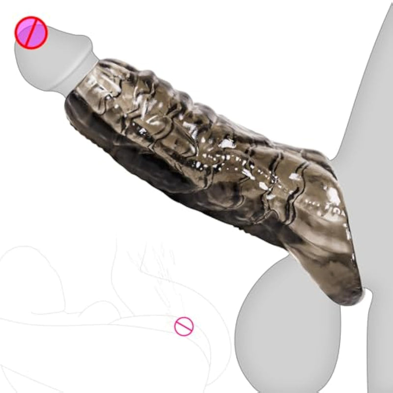 Silicone Penis Ring, Cock Extender Penis Sleeve Couple Sex Toys, Cock Enlarger Girth Enhancer For Men Delay Ejaculation Soft Realistic Cock Ring Gift For Men Penis Girth Enlargement