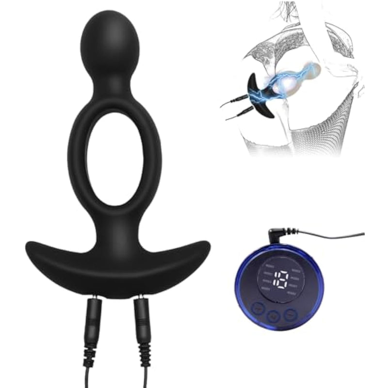 Electro Shock Trainer Kit, Electric Shock Soft Silicone Plug Butt Plug, Multi-Frequency Electric Stimulation Anal Plug Dilator, Sm Sex Toys Massager For Women, Men, Couples