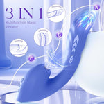 Adult Sex Toy Vibrator Dildo - 3In1 G Spot Clitoris Stimulator With 7 Thrusting + 10 Vibration + 10 Suction, Adult Nipple Clit Anal Forplay Sucker Games For Female Women Men Couples