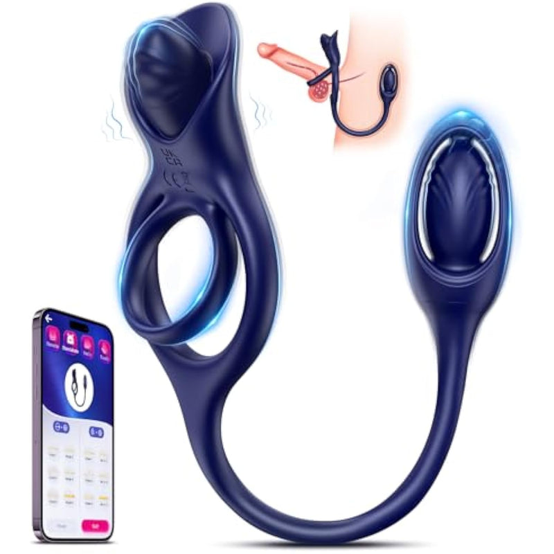 Male Sex Toys For Men Prostate Massager Vibrating Cock Ring With App Control,Anal Beads Butt Plug Penis Ring Vibrator 9 Vibrating Modes,G Spot Vibrator Dildo Anal Toys Adult Sex Toy For Couples Men