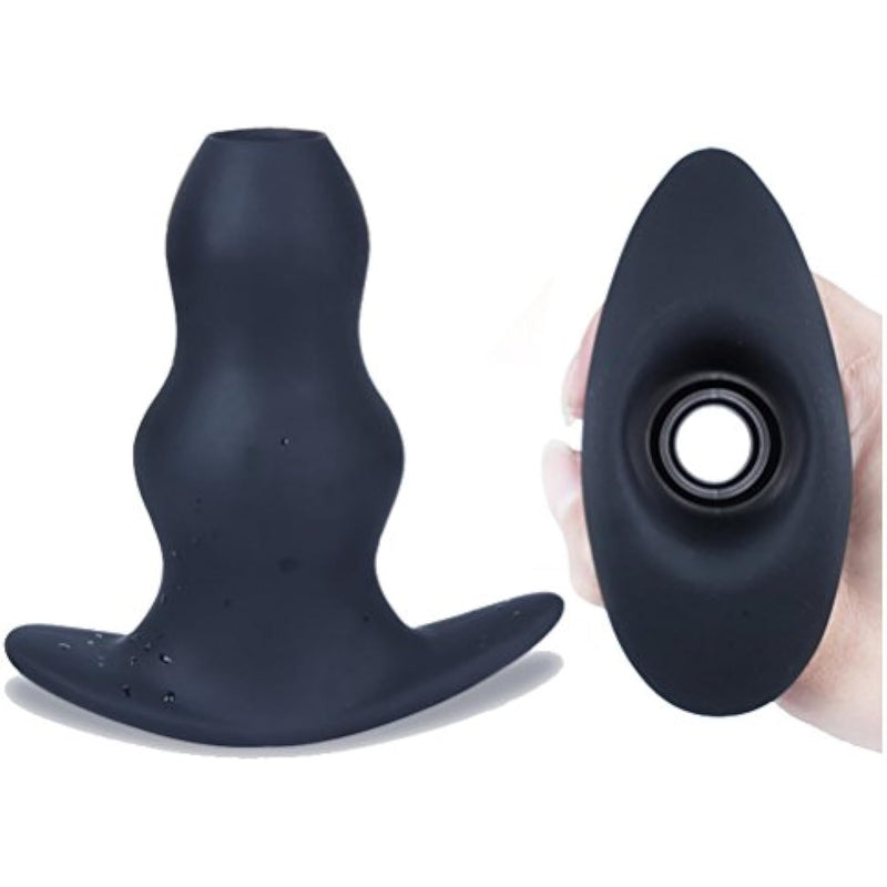 Silicone Anal Plug Hollow Butt Plug Anchor Anal Sex Toys Anchor Douches Enema Kits Prostate Massager G-Spot Stimulation With Narrow Flared Base For Women Men Beginners (Small)