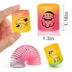 36 Packs Spring Rainbow Magic Fidget Stress Coil Mini Springs Bulk Toys Party Favor Birthday Carnival Prize Goodie Bag Stuffers For Kids Boys Girls (Christmas)