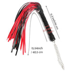 Bdsm Flogger Sex Whip Red Horse Whip, Sex Toy For Adult Play Sm Role Play Bedroom Spanking, Leather Flogger For Couples Fetish Men Women