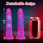 Strap On Silicone Double Sided Suction Dildo For Women, Adjustable Wearable Realistic Fantasy Double Ended Head Dildo (7" * 2), Strapless Harness Pegging Small Dildos Anal Sex Toy For Beginner Lesbian