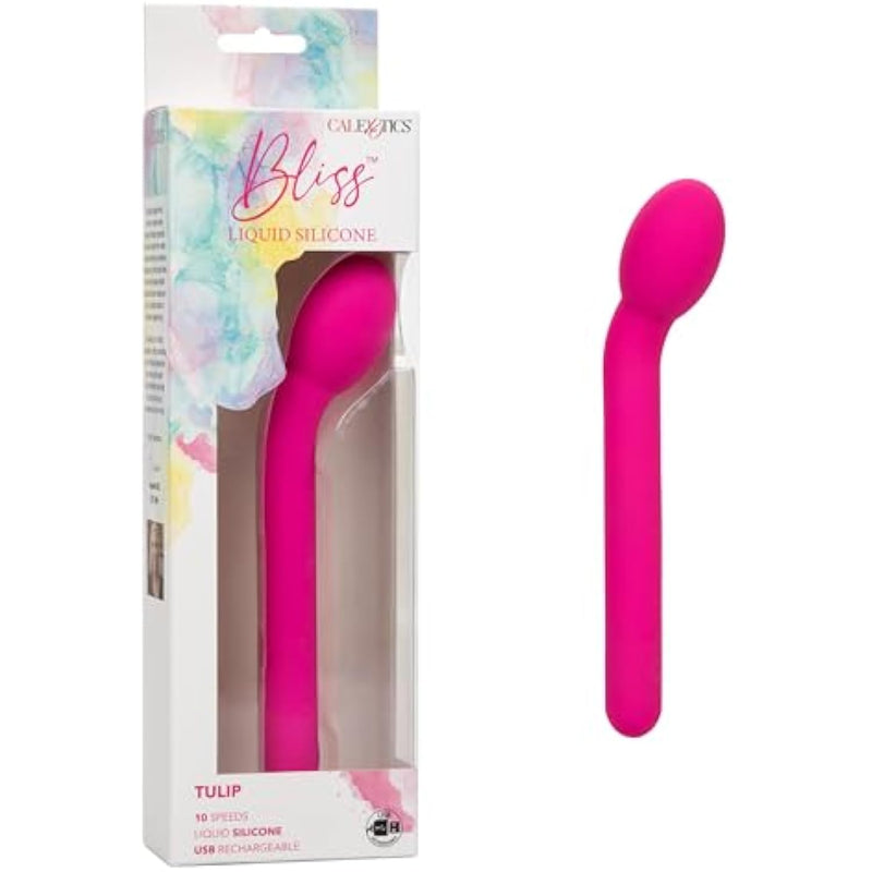 Bliss Liquid Silicone Tulip – Rechargeable G Wand Massager Sex Toy For Women - Pink
