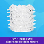 Head Master Male Masturbator - 2.5 Inch Double Textured Stretchy Open Ended Stroker - Male Sex Toy - Self Pleasure Sex Toys For Men - Waterproof - Clear