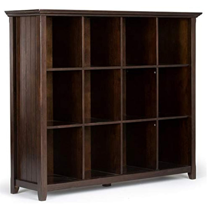 Acadian Solid Wood 48 Inch X 57 Inch Transitional 12 Cube Storage In Brunette