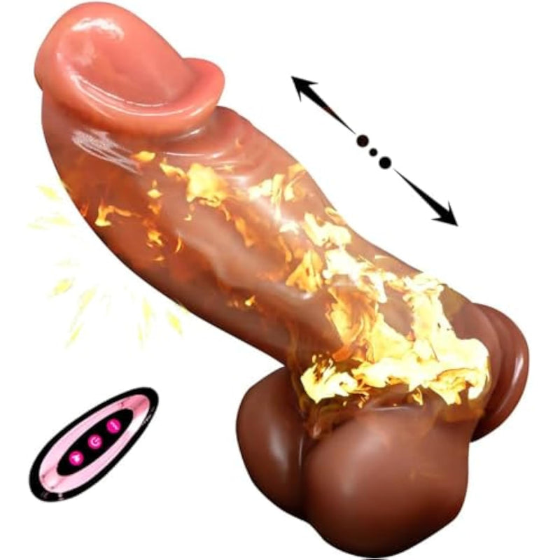 Thick Dildo Thrusting G-Spot Dildo Vibrator, Silicone Realistic Anal Dildo With 360° Swing, 9 Vibrating, 42? Heating, Butt Plug Whit Suction Cup For Vagina Anal Play Sex Toys For Women Men