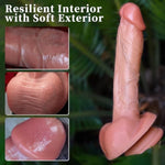 7.87 Inch Realistic Huge Glans Dildo For Orgasm, Strong Suction Cup Dildo For Gay, Long Silicone Penis Adult Anal Sex Toys Or Vagina Anal Stimulate G-Spot Stimulating For Women And Couples