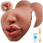2-in-1 Male Masturbator with Oral & Vaginal Openings, 3D Textured Channels & Heating Rod