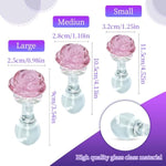 3 Piece Butt Plugs Small Medium Large Glass Rose Analplugs For Men Women Sm Masturbation Anal Training Pink Anal Dilator Adult Sex Toys