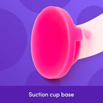 Heart Realistic Dildo | 8 Inch Suction Cup Dildo For Women | Liquid Silicone Curved Strap On Harness Compatible | Curved G Spot Stimulator | Adult Sex Toys For Couples | Clear & Pink