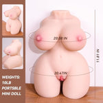 Realistic Portable Mini Sex Doll Female Torso Adult Sex Toys For Men With Boobs Vagina And Anal 3D Textured Channel Pocket Pussy Built-In Skeleton For Penile Training Male Female Couple Play