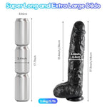 17.3 Inch Long Realistic Huge Thick Dildo + 6.7 Inch Anal Butt Plug Trainer (S)