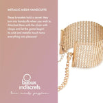 Désir Métallique – Wearable Silver Mesh Bracelets Turn Into Handcuffs With Detachable Chain, 15–24?Cm (Gold)
