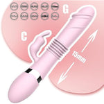 Silicone Thrusting Vibrator Dildo For Women, Clitoral Butt Nipple G Spot Stimulator With 10 Powerful Vibration Thrust And Lick Modes, Rechargeable Rabbit Vibrators Adult Sex Toys For Couple(Pink)