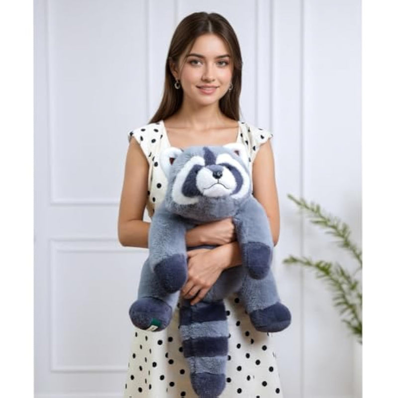 Raccoon Plush, Raccoon Stuffed Animals, Cute Plush Toys Realistic Raccoons Body Pillow Hug Sleeping Fluffy Animal Toys For Kids, Bed Decor Plushie Doll Birthday Gift (17.7In)