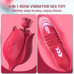 Sex Rose Toys Clitoral Vibrators - Adult Toy 3 In 1 G Spot Vibrator Dildo With 10 Thrusting Vibrating +10 High-Frequency Nipple Clitoral Clit Stimulator (Double)