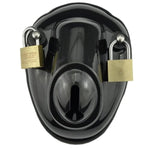 Male Chastity Penis Cage Chastity Device Cock Cage Penis Bondage Fully Restraint Bowl Device Plastic Men'S Virginity Lock 2 Sizes Ring (Black)