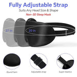 Silk Flat Sleep Eye Mask for Men Women, Non-3D, Black & Pink